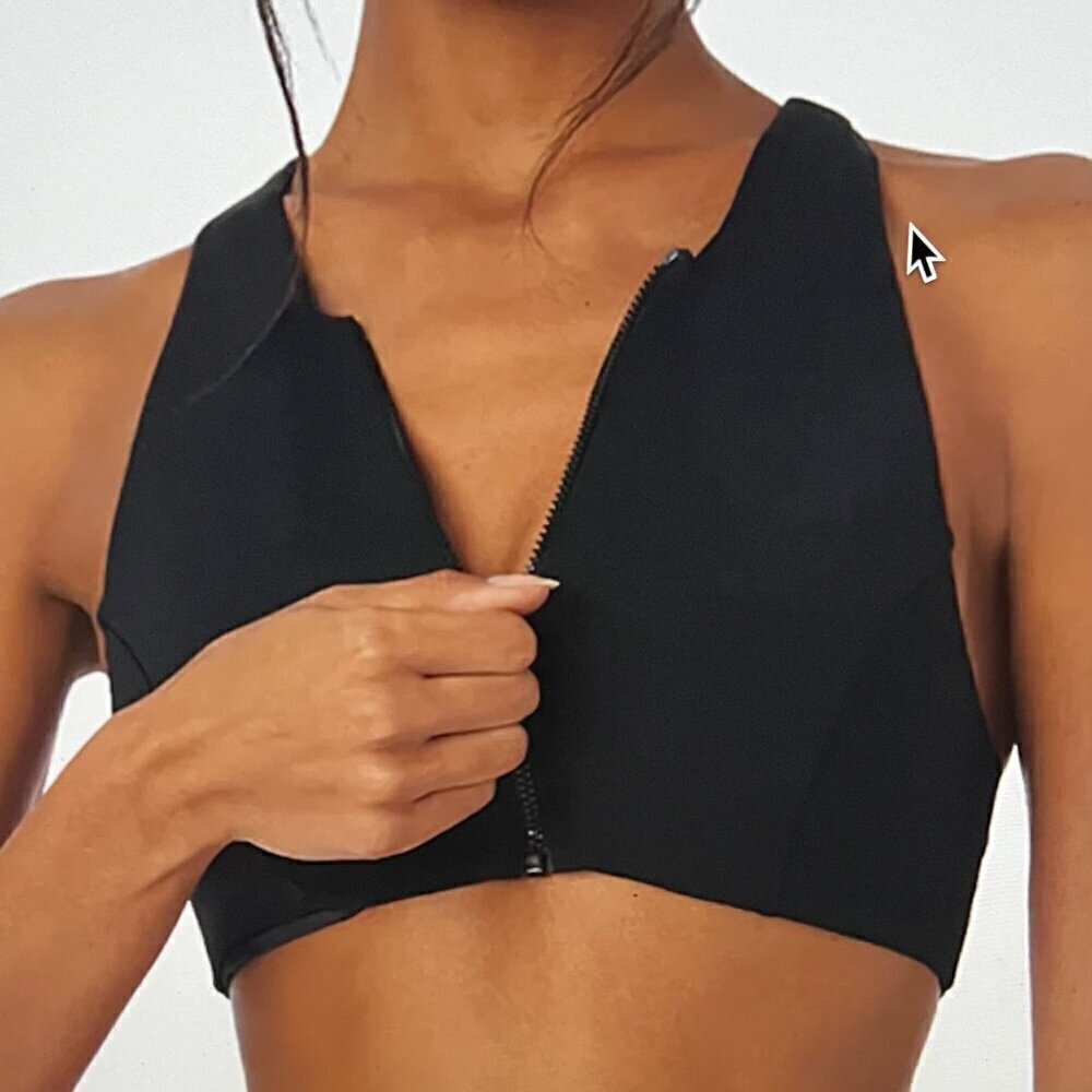 WeWoreWhat Zip Front Racerback Bikini Top & Strappy Tie Bikini Bottom Set Size L